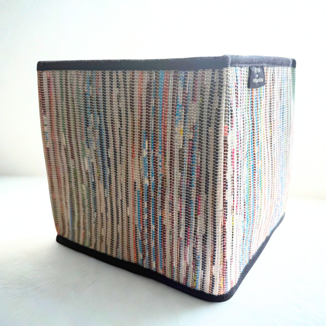 Upcycled Handwoven Storage Basket (Medium) – Collapsible, Stylish & Multi-Functional