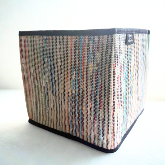 Upcycled Handwoven Storage Basket (Medium) – Collapsible, Stylish & Multi-Functional