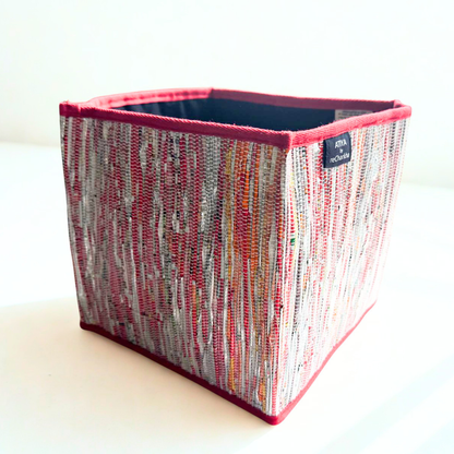 Upcycled Handwoven Storage Basket (Medium) – Collapsible, Stylish & Multi-Functional