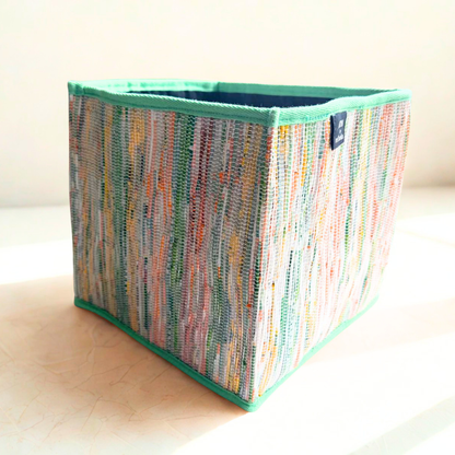 Upcycled Handwoven Storage Basket (Medium) – Collapsible, Stylish & Multi-Functional