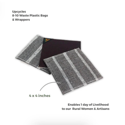 Upcycled Handwoven Coasters (Set of 4) – Stylish & Sustainable