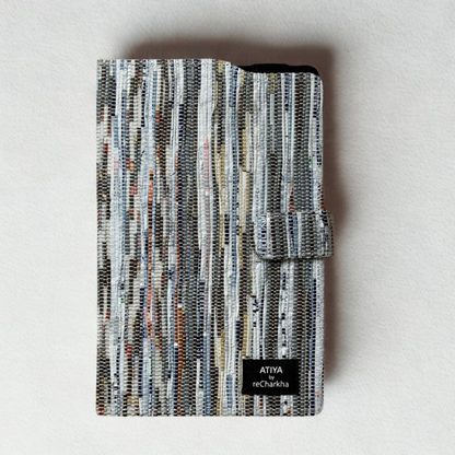 Upcycled A5 Diary Cover with Notebook – Handwoven & Personalizable