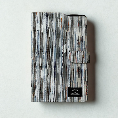 Upcycled A5 Diary Cover with Notebook – Handwoven & Personalizable