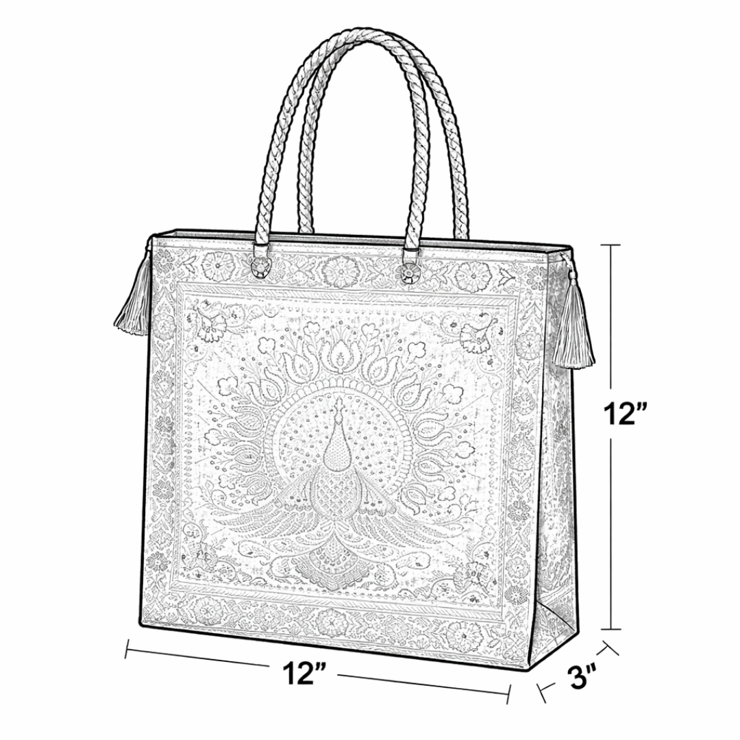 Banarasi Silk Gift Bags | Assorted Colors (11.5x12x3")