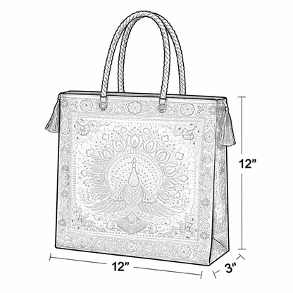 Banarasi Silk Gift Bags | Assorted Colors (11.5x12x3")