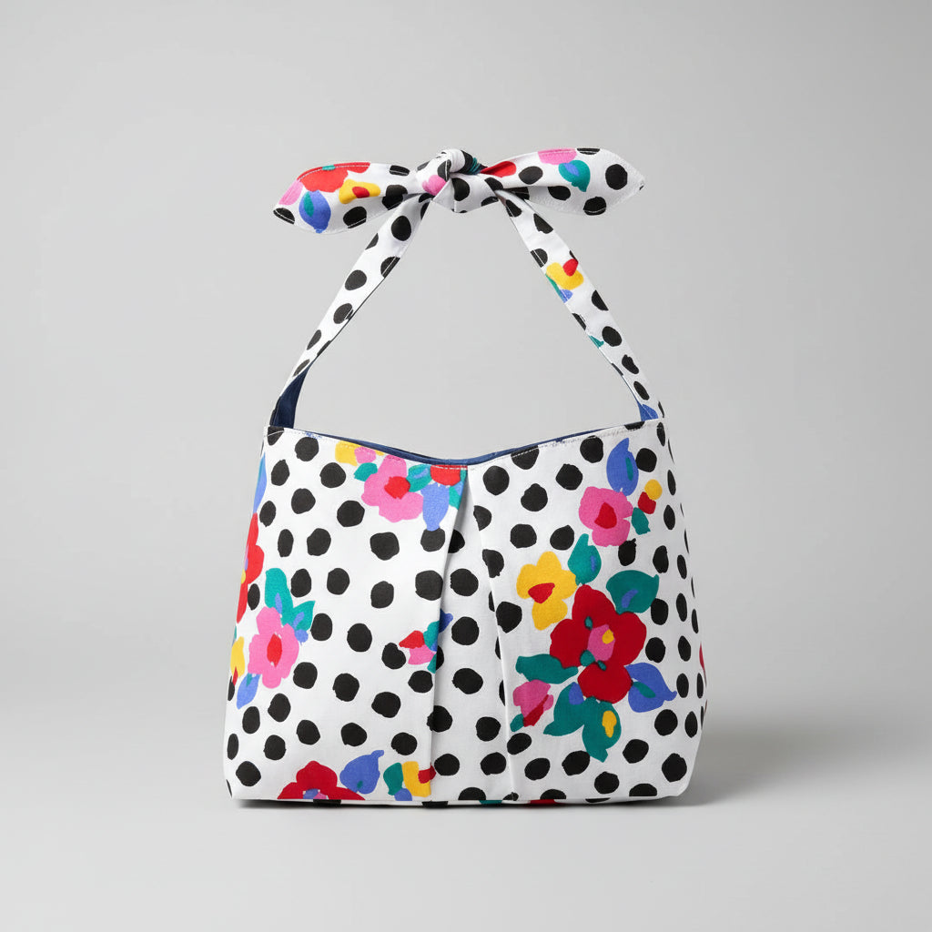 Fabric knot handle bag in medium size