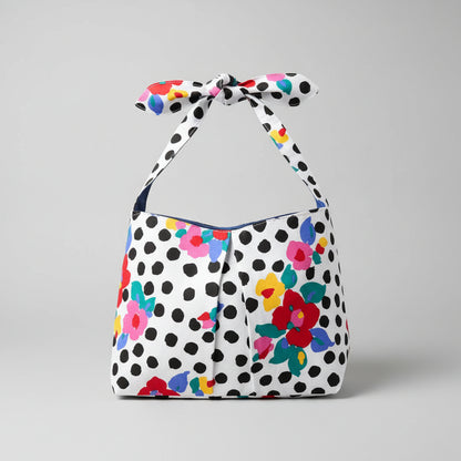 Fabric knot handle bag in medium size