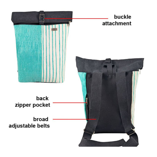 Upcycled Handcrafted Spartan Backpack Features 