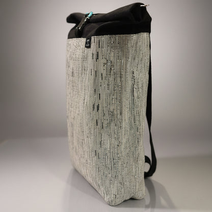 Spartan Backpack in White & Silver - Side view