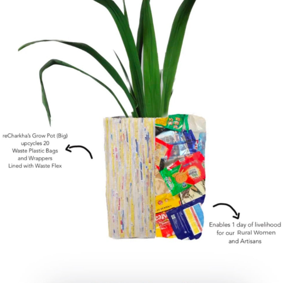 Upcycled Handcrafted Grow Pots – Eco-Friendly Indoor Planters (Large & Small)