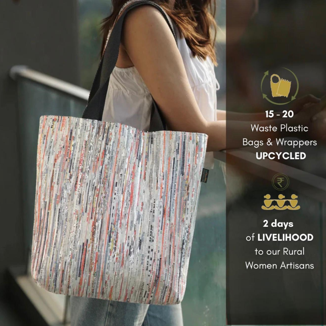 Everyday Shop-N-Go Tote – Handwoven from Waste Plastic