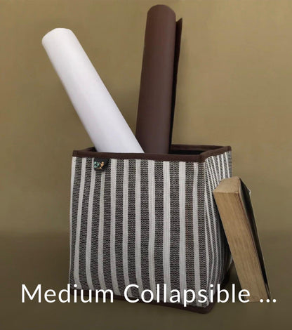 Upcycled Handwoven Storage Basket (Medium) – Collapsible, Stylish & Multi-Functional