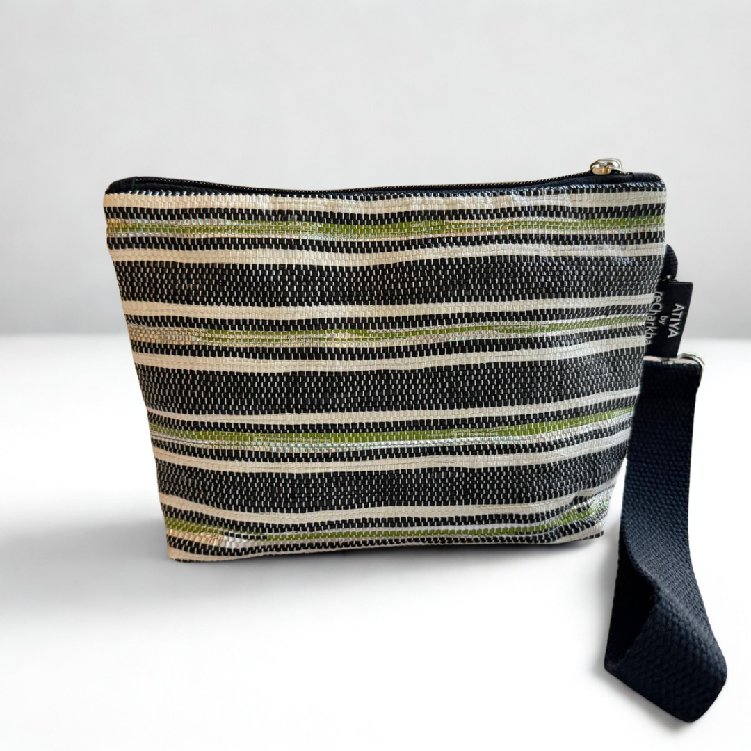 Upcycled Wristlet – Handwoven, Compact & Eco-Friendly