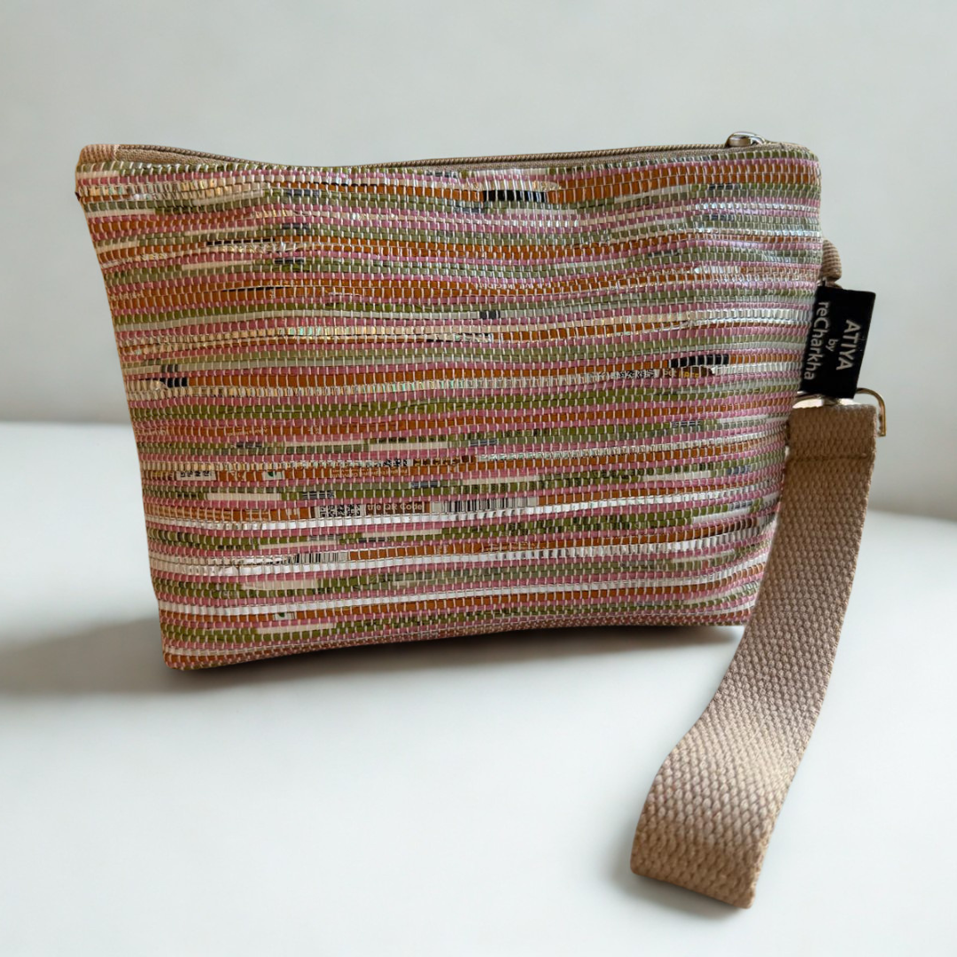 Upcycled Wristlet – Handwoven, Compact & Eco-Friendly