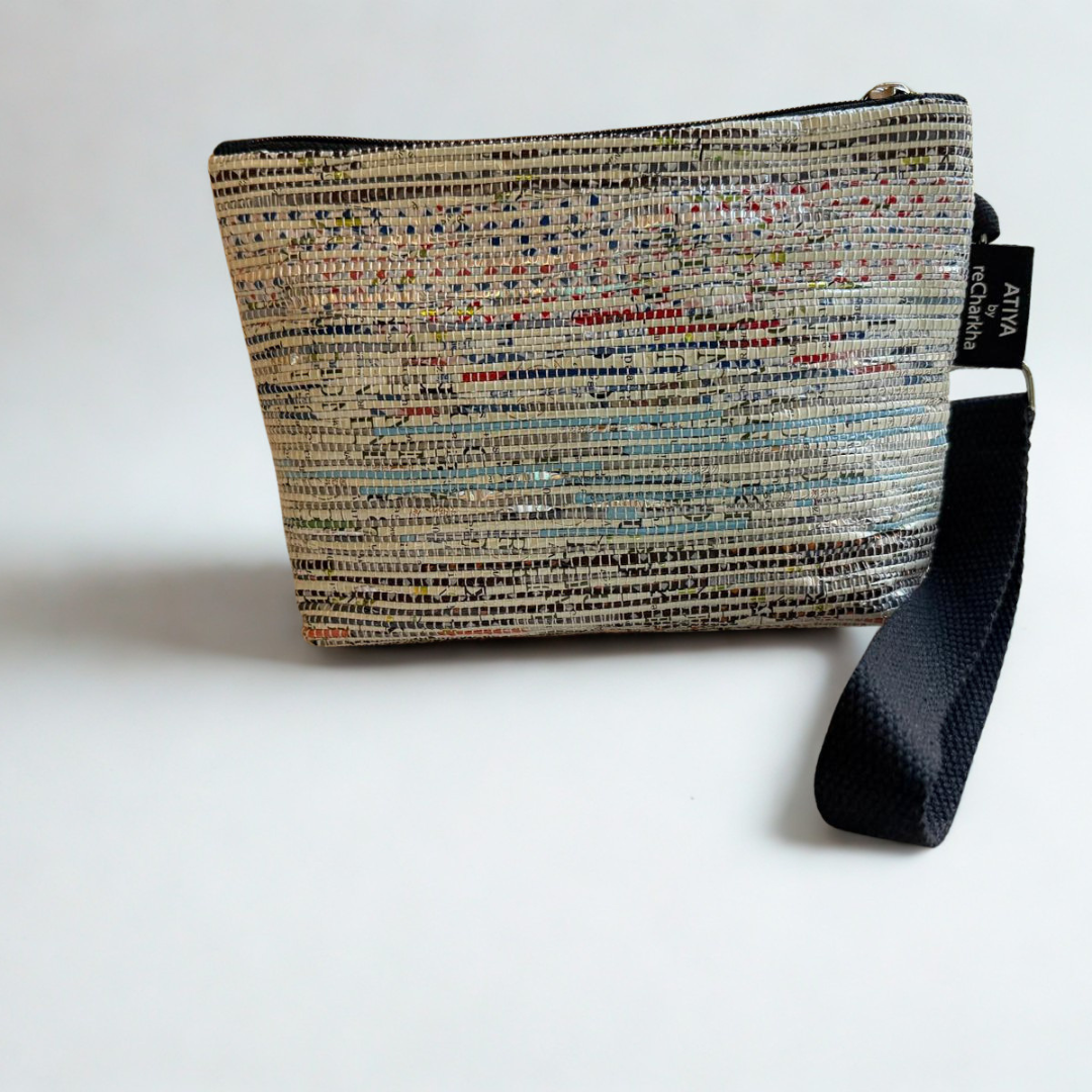 Upcycled Wristlet – Handwoven, Compact & Eco-Friendly