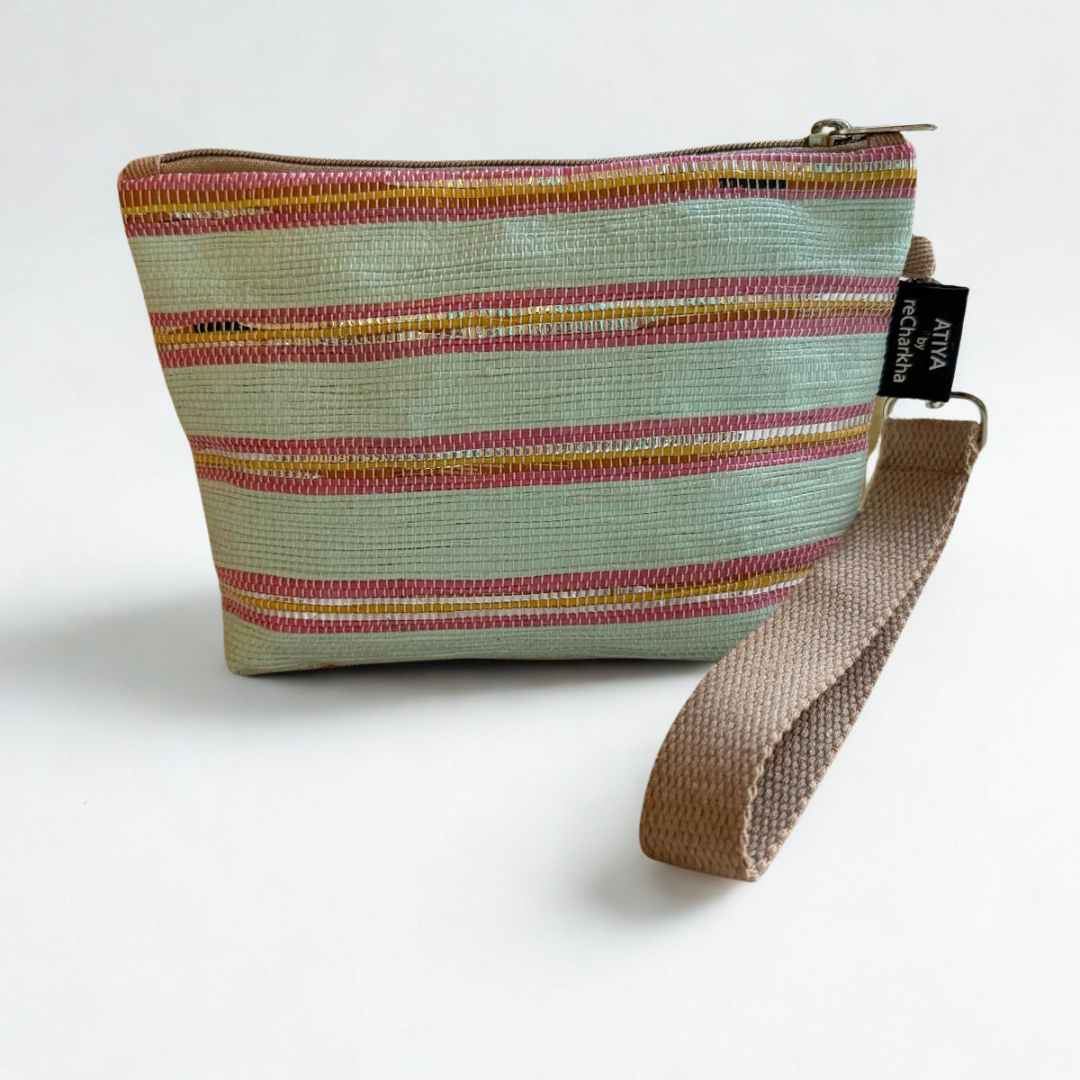 Upcycled Wristlet – Handwoven, Compact & Eco-Friendly