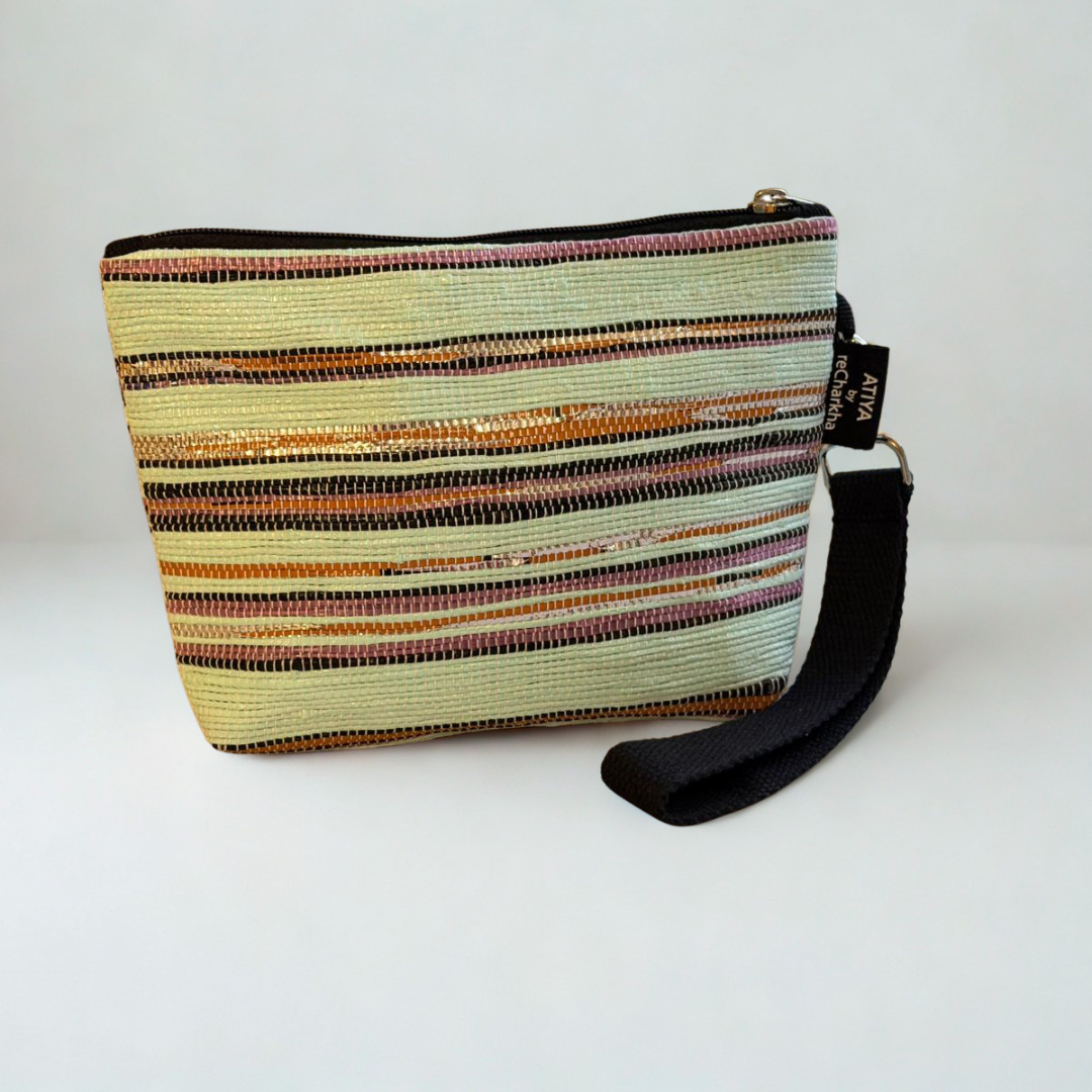Upcycled Wristlet – Handwoven, Compact & Eco-Friendly