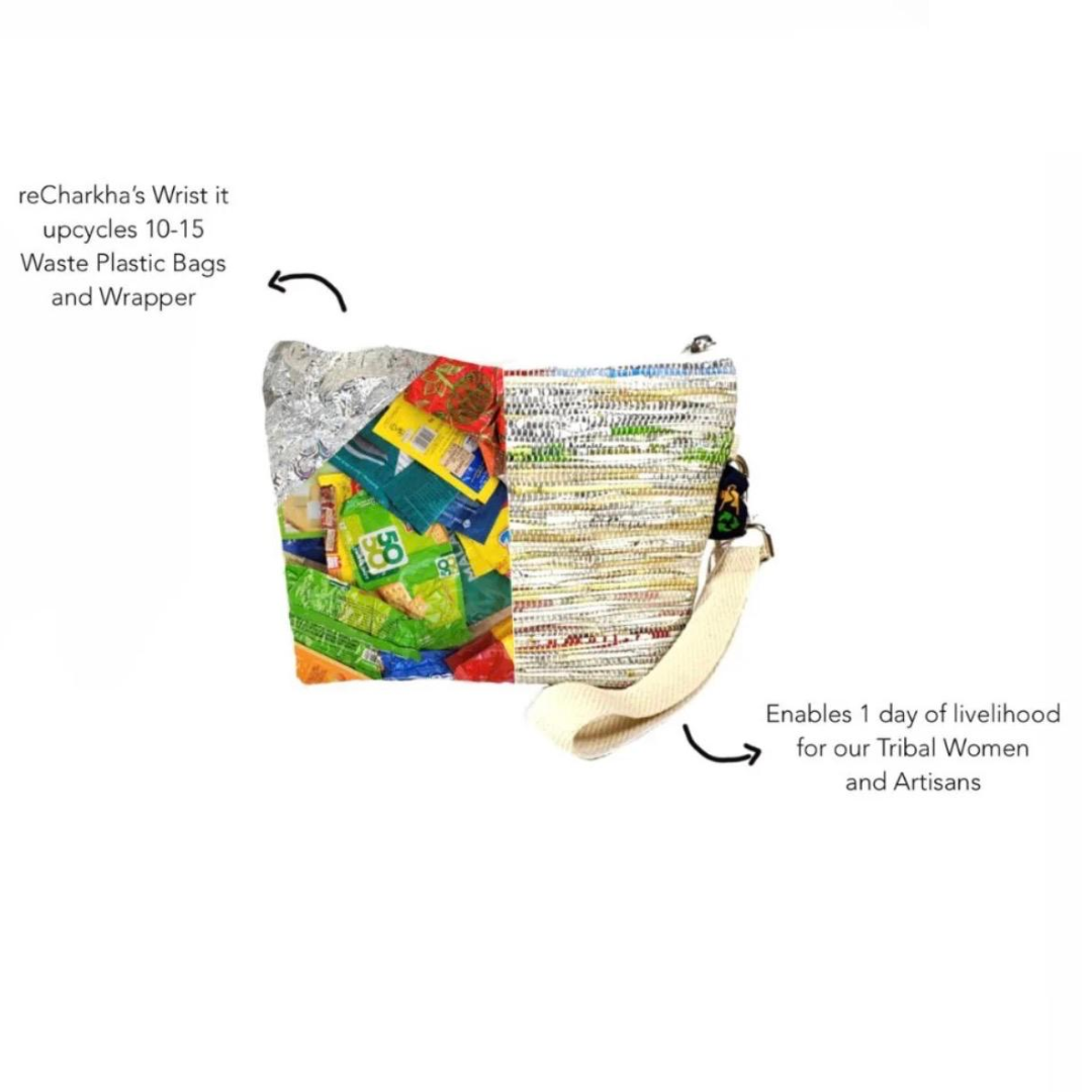 Upcycled Wristlet – Handwoven, Compact & Eco-Friendly